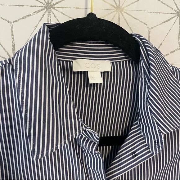 COS Striped Button Front Shirt Dress - Picture 2 of 5